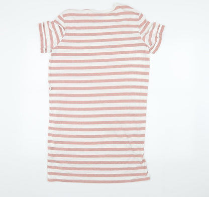 ASOS Women's Pink Striped T-Shirt Dress, Size 10