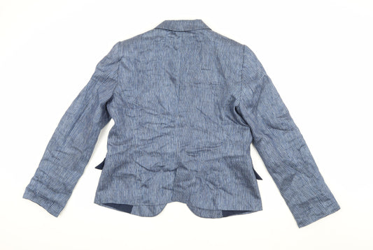 Zara Basic Women's Blue Pinstripe Blazer XL Business