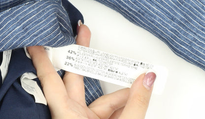 Zara Basic Women's Blue Pinstripe Blazer XL Business