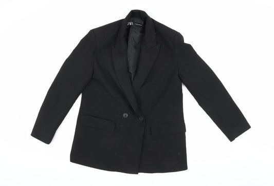Zara Women's Black XS Blazer Double-Breasted Classic