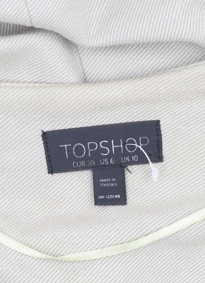 Topshop Women's Beige Blazer UK 10 Long Sleeve