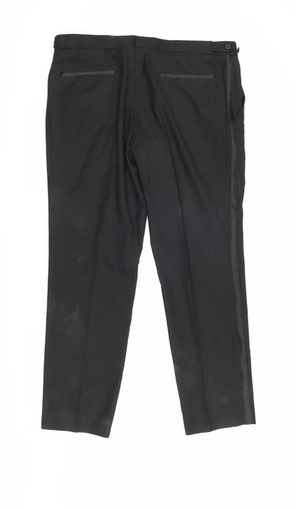 Marks and Spencer Men's Black Slim Fit Dress Pants