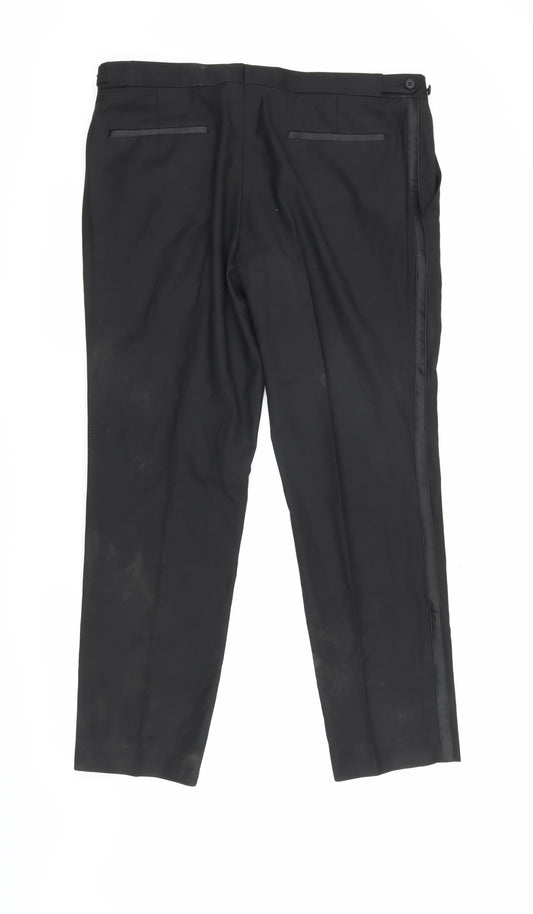 Marks and Spencer Men's Black Slim Fit Dress Pants