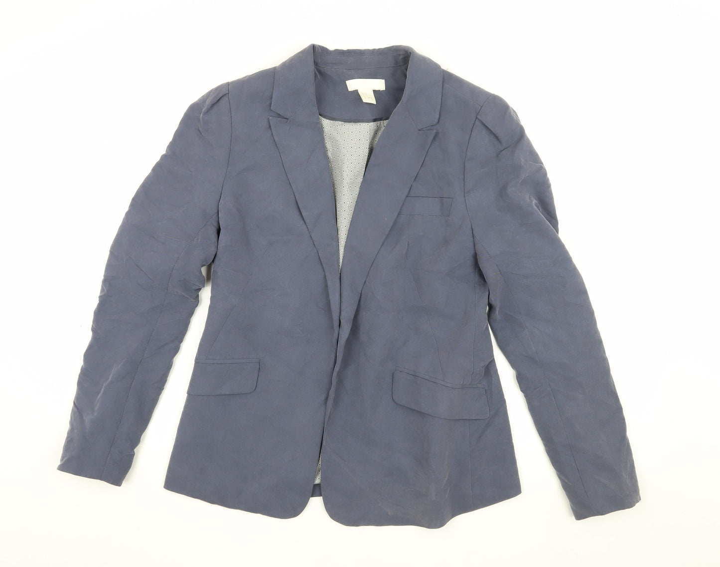 H&M Women's Blue Blazer - Size 12, Casual Style