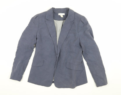 H&M Women's Blue Blazer - Size 12, Casual Style