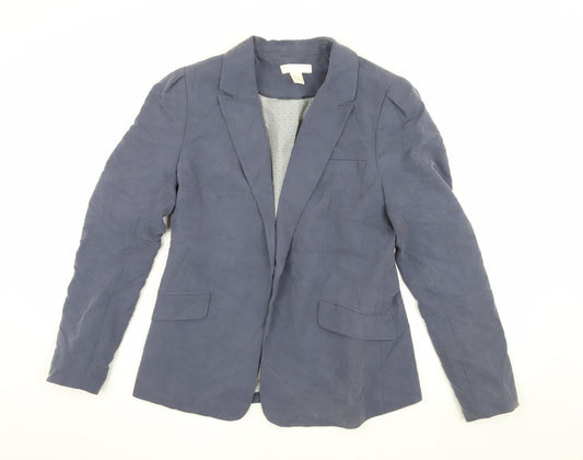 H&M Women's Blue Blazer - Size 12, Casual Style