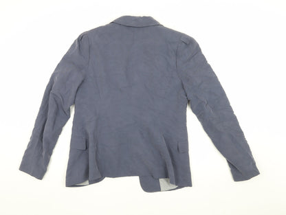 H&M Women's Blue Blazer - Size 12, Casual Style