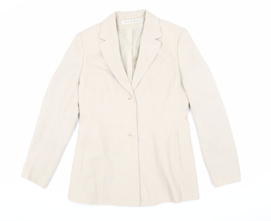 Scott & Taylor Women's Beige Polyester Blazer Size 12