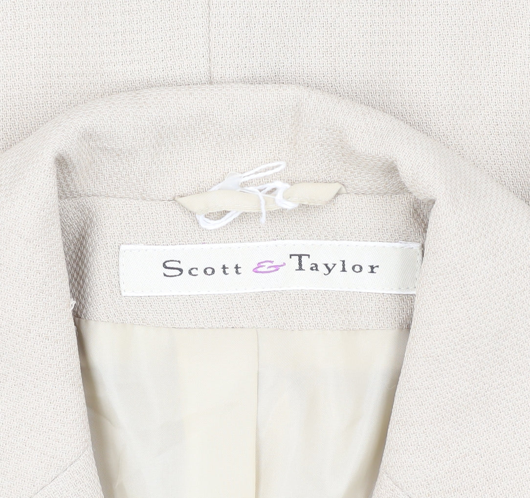 Scott & Taylor Women's Beige Polyester Blazer Size 12