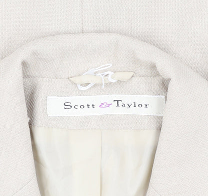 Scott & Taylor Women's Beige Polyester Blazer Size 12