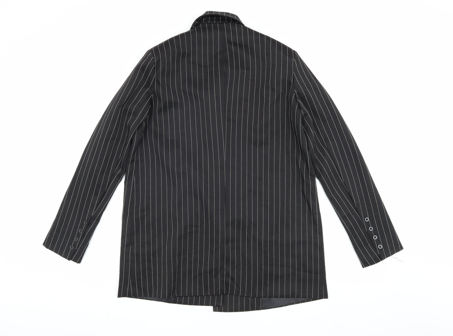 PrettyLittleThing Women's Black Pinstripe Blazer Size 6