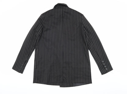 PrettyLittleThing Women's Black Pinstripe Blazer Size 6