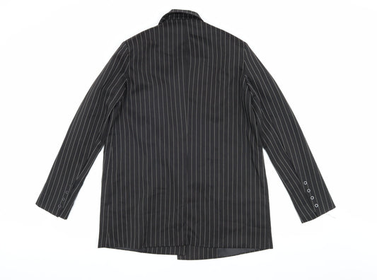 PrettyLittleThing Women's Black Pinstripe Blazer Size 6