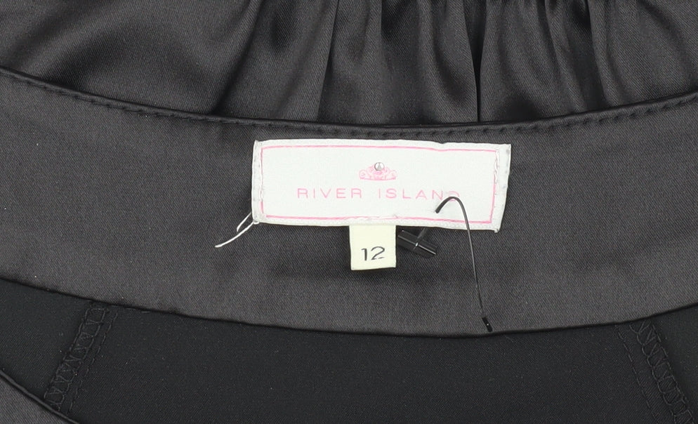 River Island Women's Black Short Sleeve Dress - Size 12