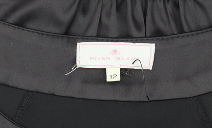 River Island Women's Black Short Sleeve Dress - Size 12