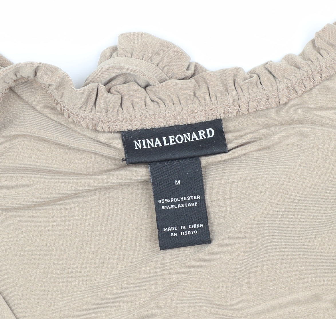 Womens UK Size M Nina Leonard Beige Wrap Blouse