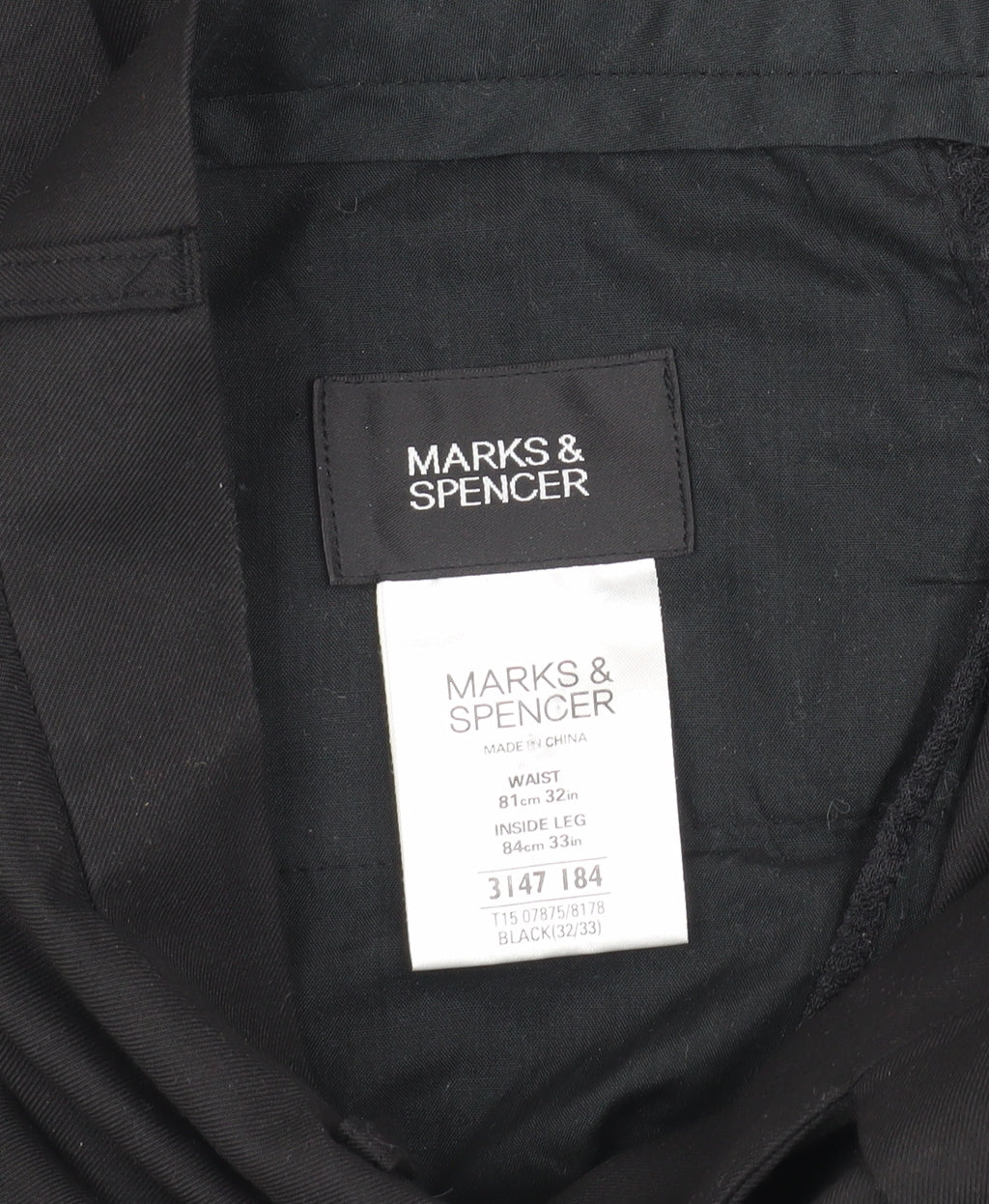 Marks and Spencer Men's Black Dress Pants 32 Inch