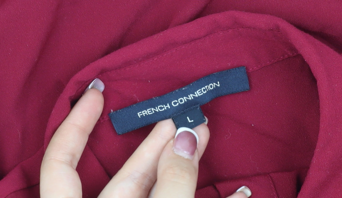 Womens UK Size L French Connection Red Basic Blouse