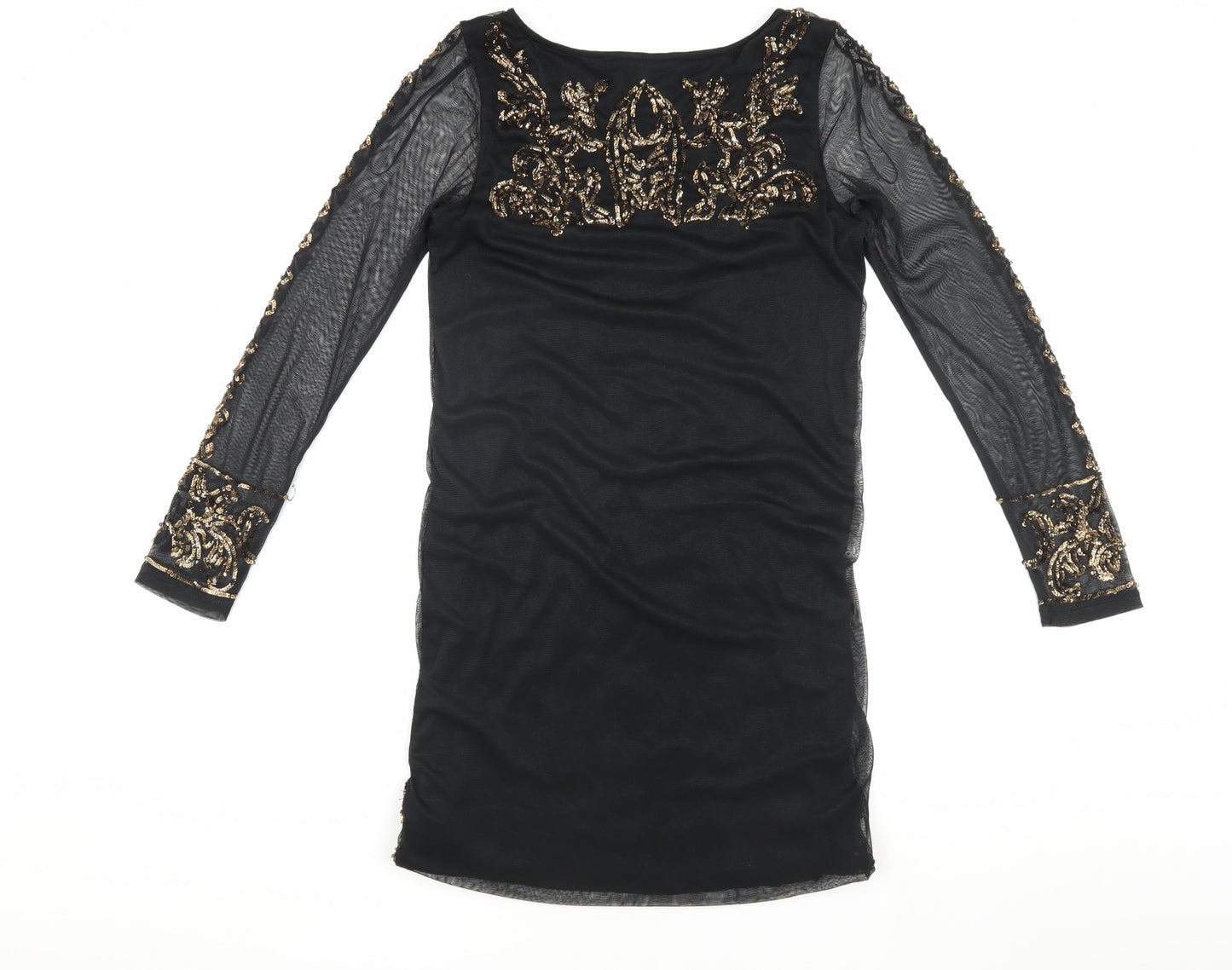 Marks and Spencer Black Sequin Bodycon Dress Size 10
