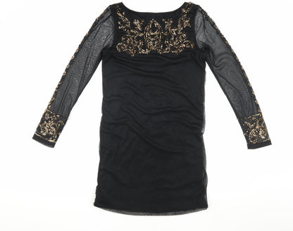 Marks and Spencer Black Sequin Bodycon Dress Size 10