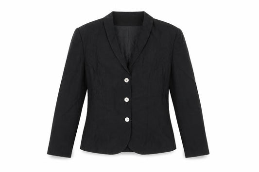 Front view of Kaliko Women's Black Blazer, size 8, Classic Style