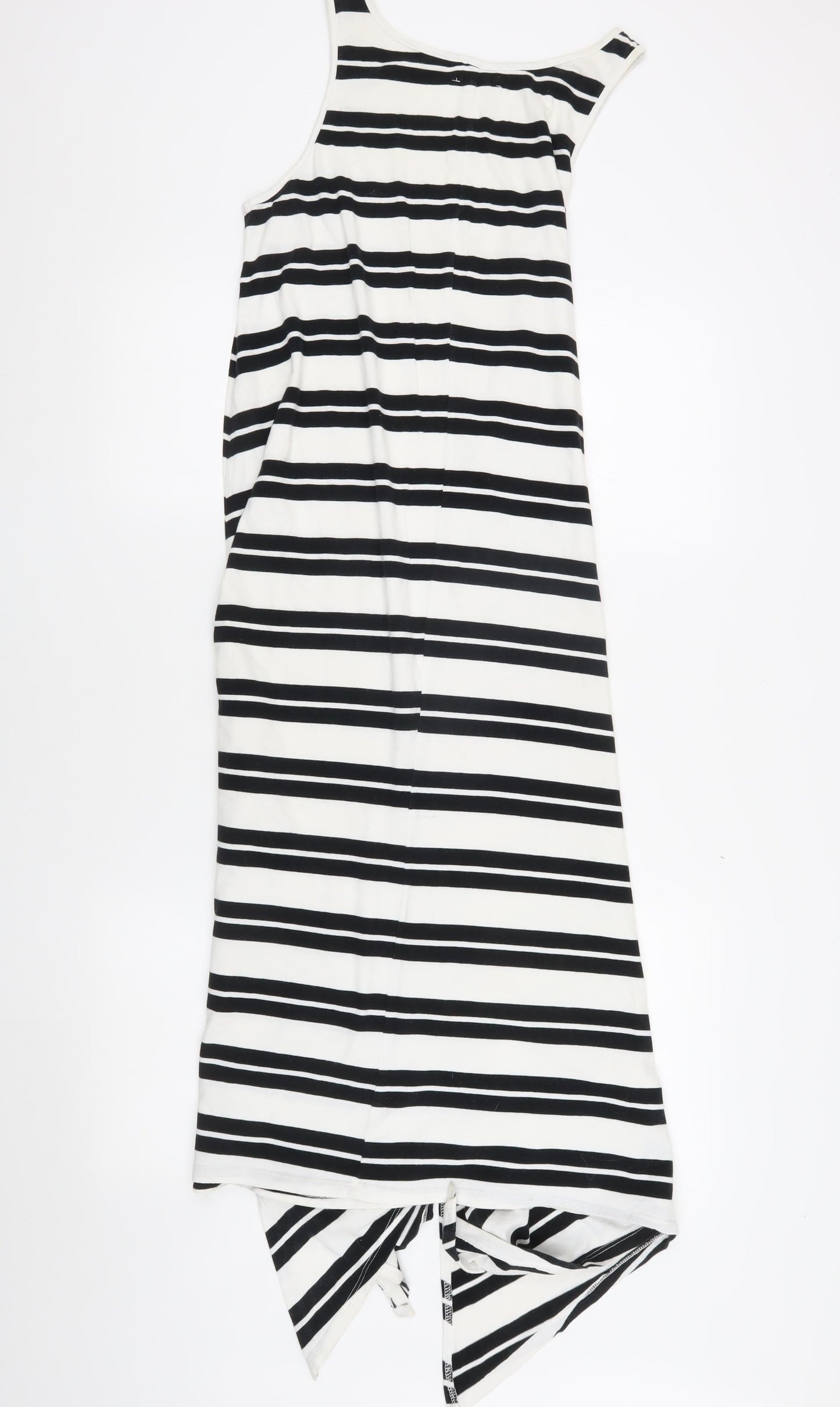 hush Women's Black White Striped Asymmetric Tank Dress