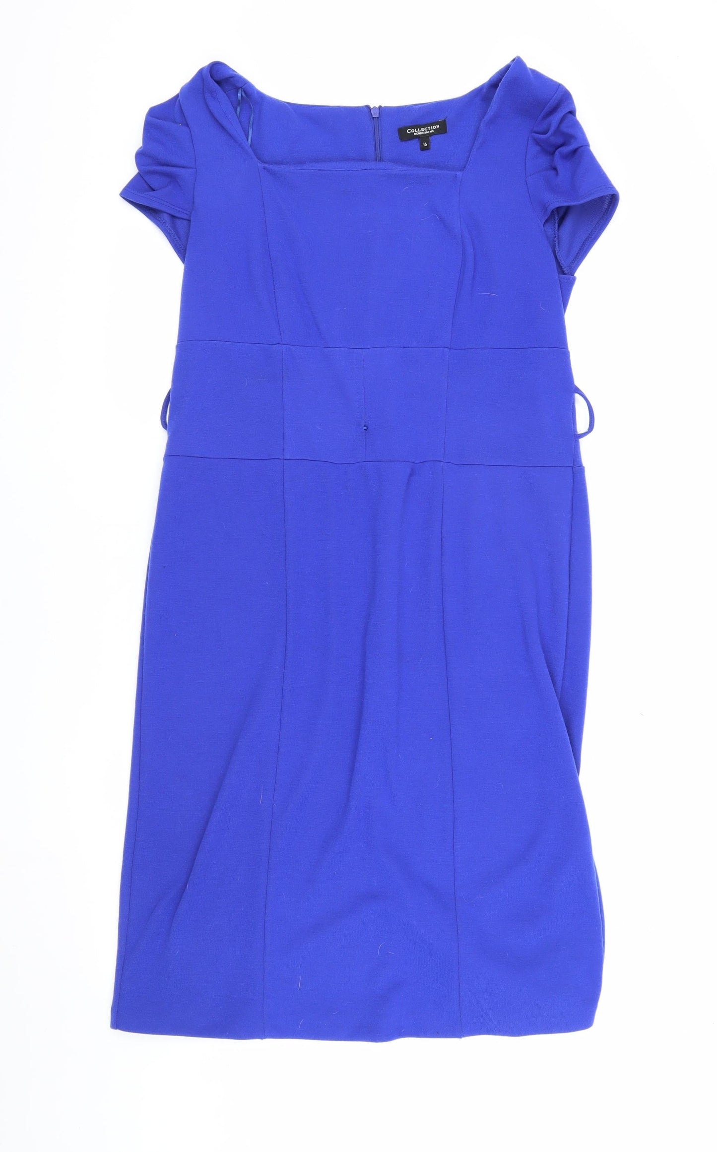 Debenhams Women Blue Square Neck Dress Size 16