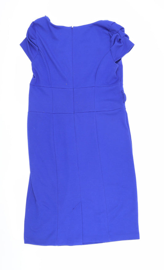 Debenhams Women Blue Square Neck Dress Size 16