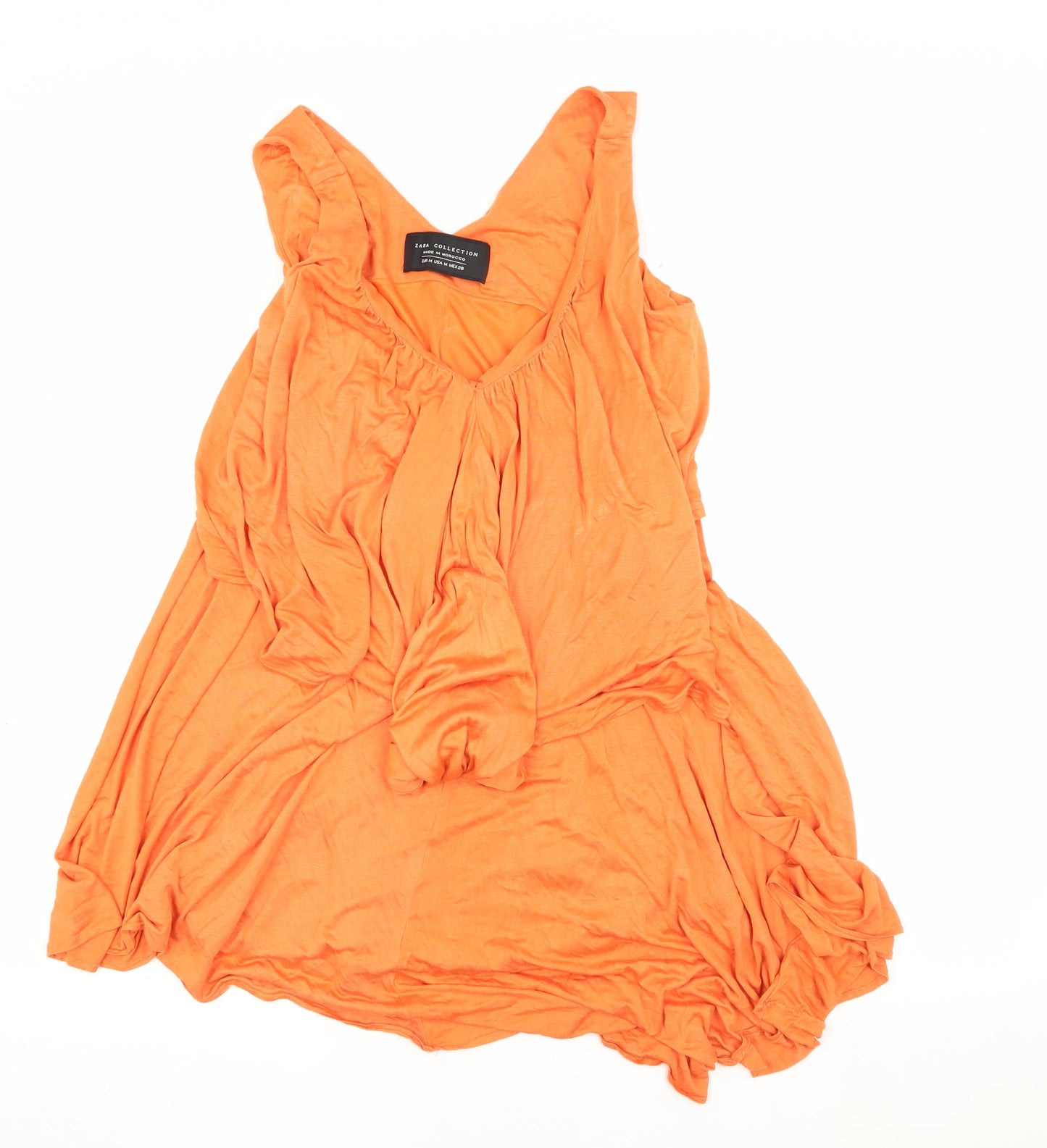 Zara Collection Women Orange M V-Neck Dress