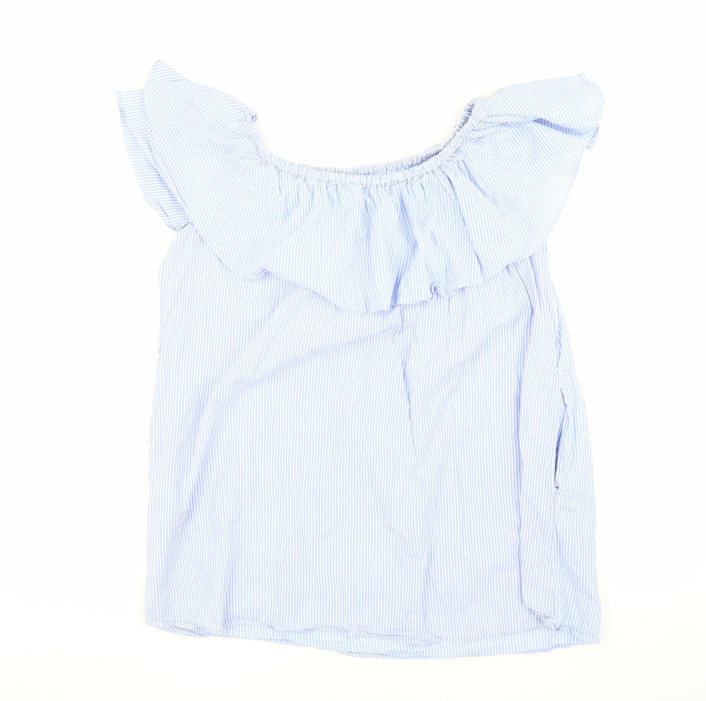 Womens UK Size M Zara Blue Basic Blouse