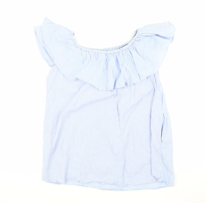 Womens UK Size M Zara Blue Basic Blouse