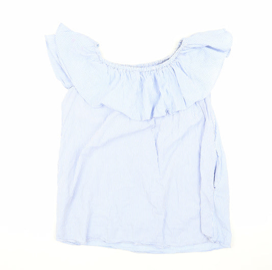 Womens UK Size M Zara Blue Basic Blouse