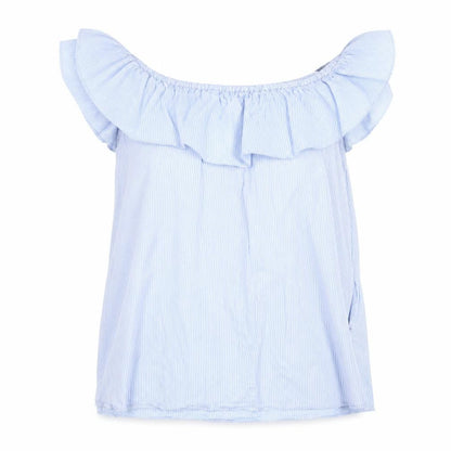 Womens UK Size M Zara Blue Basic Blouse
