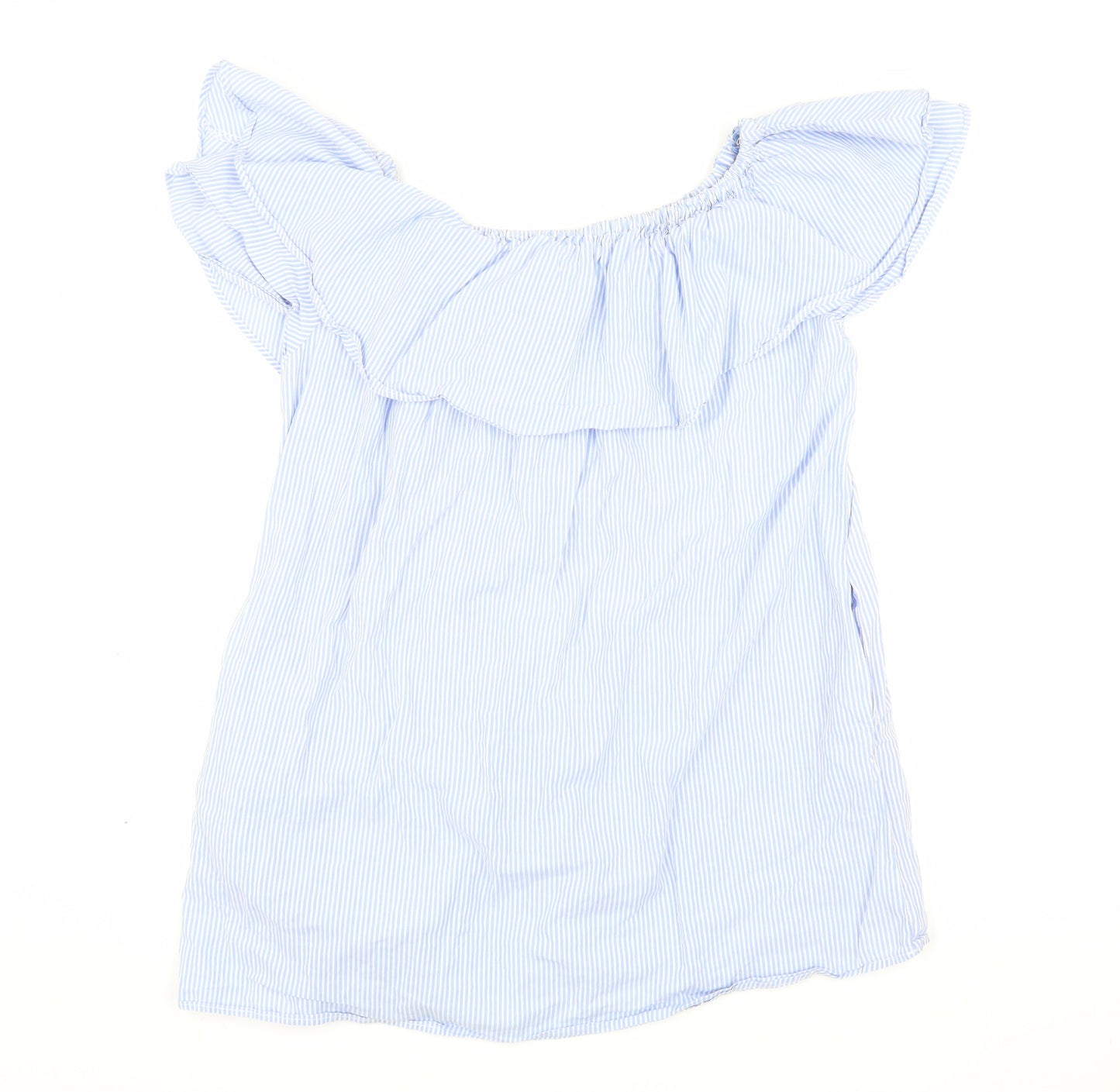 Womens UK Size M Zara Blue Basic Blouse