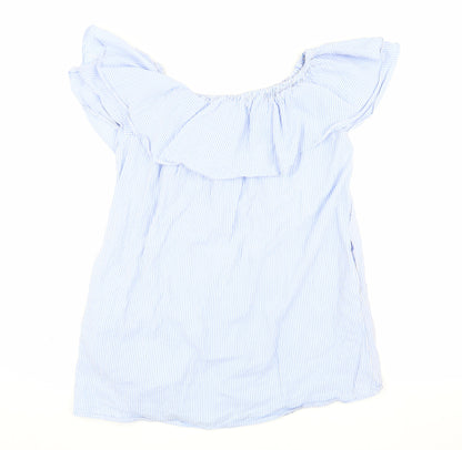 Womens UK Size M Zara Blue Basic Blouse