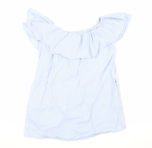 Womens UK Size M Zara Blue Basic Blouse