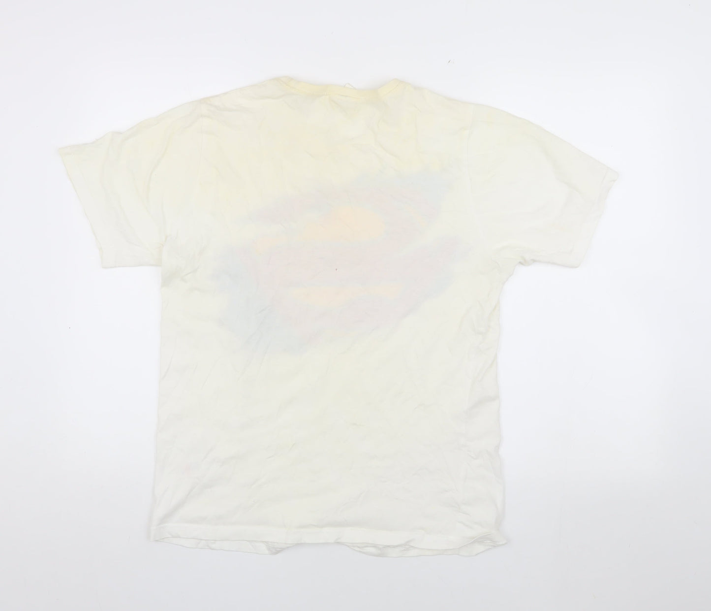 Superman Comic T-Shirt Men White S Crew Neck