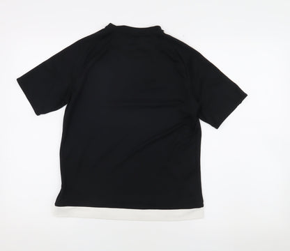 Adidas Boys Black Jersey T-Shirt 13-14Y Sports Activewear