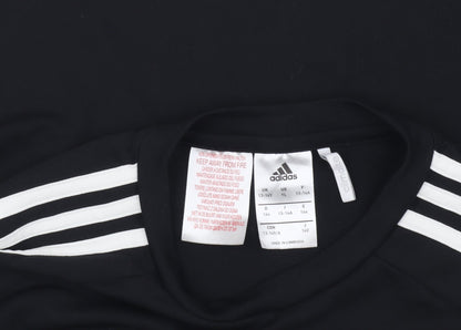Adidas Boys Black Jersey T-Shirt 13-14Y Sports Activewear
