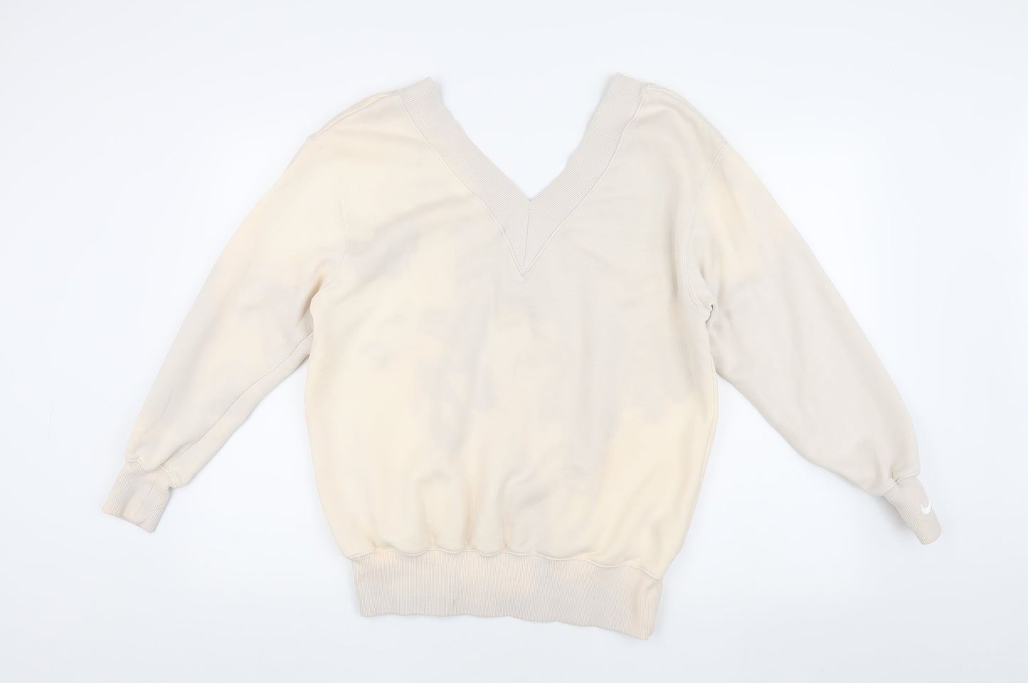 Nike Women's Beige V-Neck Sweatshirt XS Casual