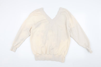 Nike Women's Beige V-Neck Sweatshirt XS Casual