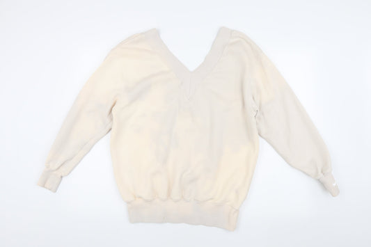 Nike Women's Beige V-Neck Sweatshirt XS Casual