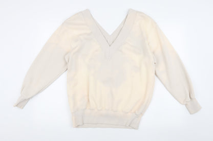 Nike Women's Beige V-Neck Sweatshirt XS Casual