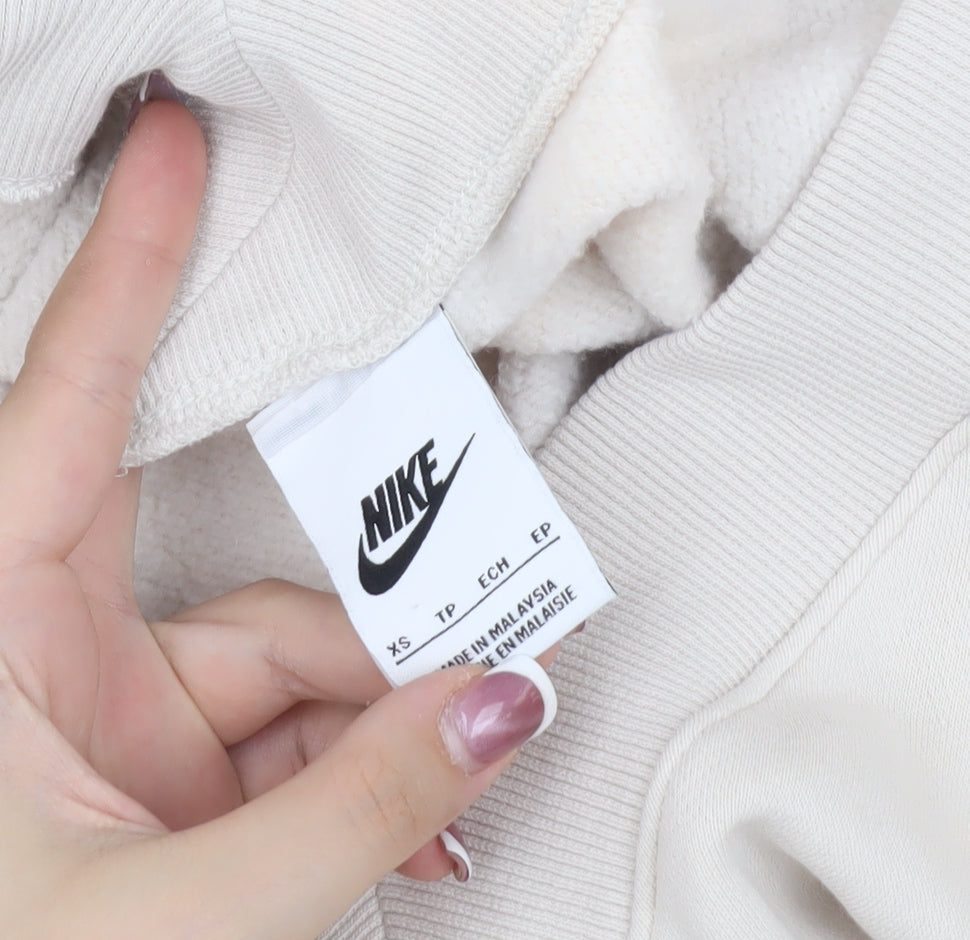 Nike Women's Beige V-Neck Sweatshirt XS Casual