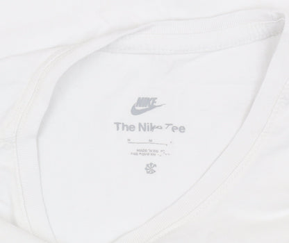 Nike Women's White T-Shirt, Size M, Casual and Comfortable