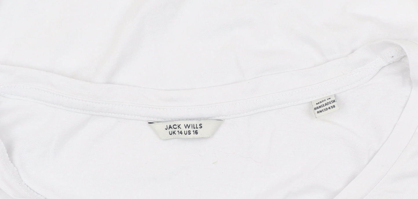Jack Wills Boys White T-Shirt, Medium, Basic Style