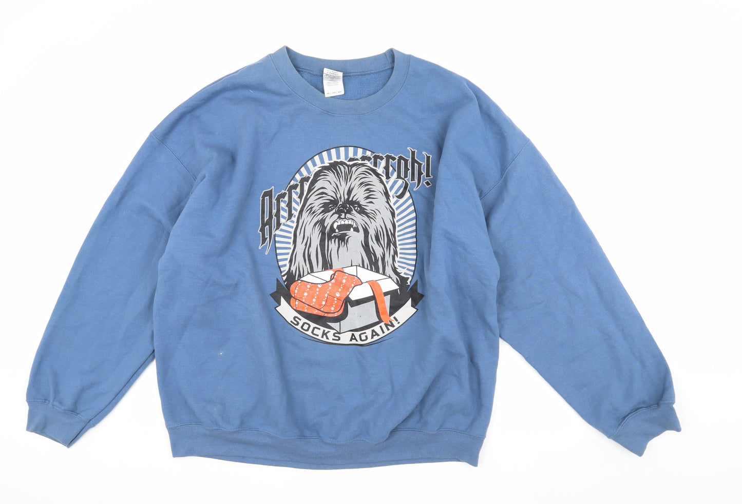 Unisex Adults UK Size 2XL Star Wars Blue Pullover Sweatshirt