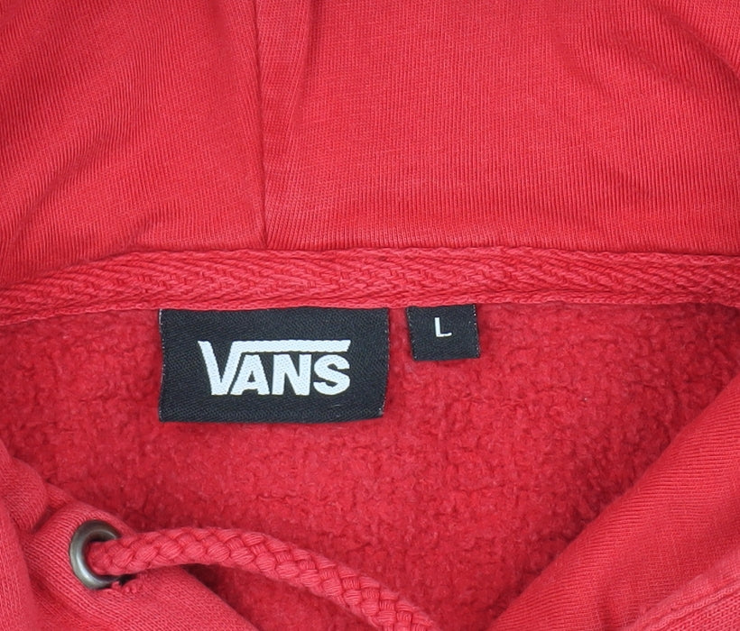 Vans Boys Red Pullover Hoodie, Size L, Graphic Print