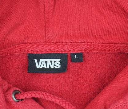 Vans Boys Red Pullover Hoodie, Size L, Graphic Print
