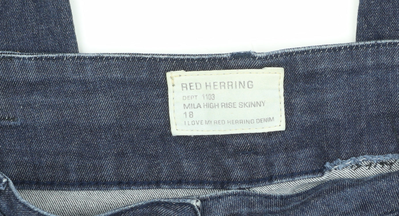 Red Herring Women's Blue High Rise Skinny Jeans Size 18